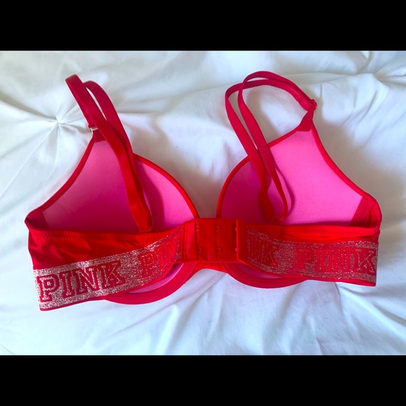 PINK | Wear Everywhere T-Shirt bra | 34b | Cherry red | NEW! - Picture 2 of 3